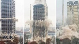 116 metre yüksekliğindeki kule böyle yıkıldı!