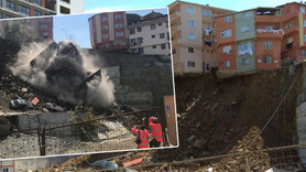 Kağıthane'de dört katlı bina canlı yayında çöktü
