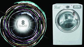 Hoover 8 Pulse teknolojisi ile renkli ve beyaz çamaşırları bir arada yıkıyor!