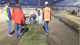 Trabzonspor Akyazı Stadı'nın çimleri seriliyor