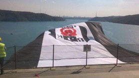 3. Köprü'de ilk! Beşiktaş bayrağı dalgalanıyor
