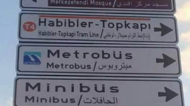 İstanbul trafiğindeki yönlendirme tabelalarına Arapça da eklendi