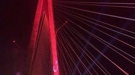 Yavuz Sultan Selim Köprüsü'nün ışıklarını dağcılar takıyor