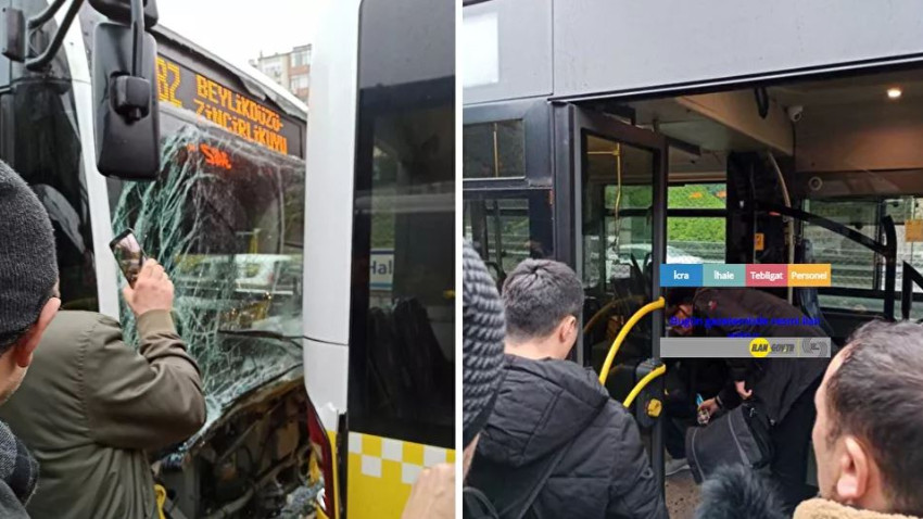 Haliç'te iki metrobüs birbirine girdi