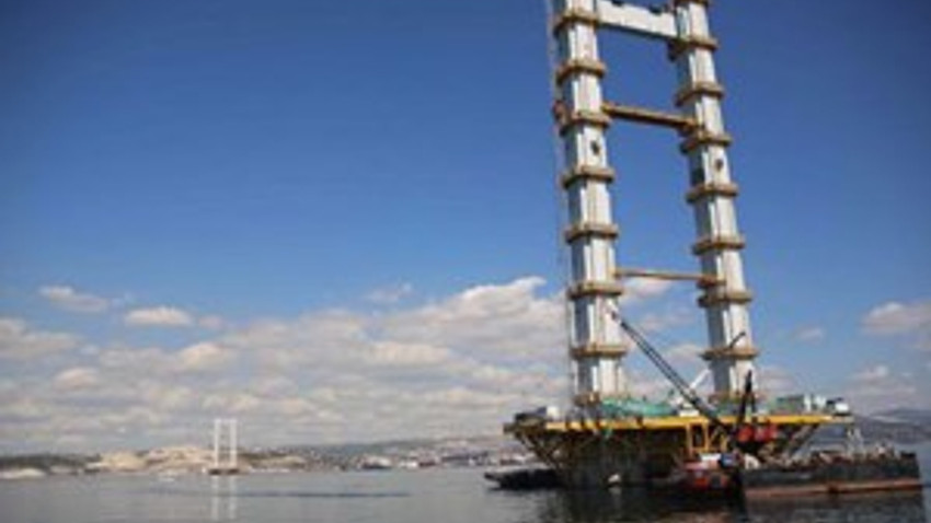 İzmir Körfez Geçiş Köprüsü 120 metreyi aştı