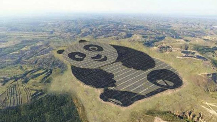 Panda şeklinde güneş çiftliği inşa edildi