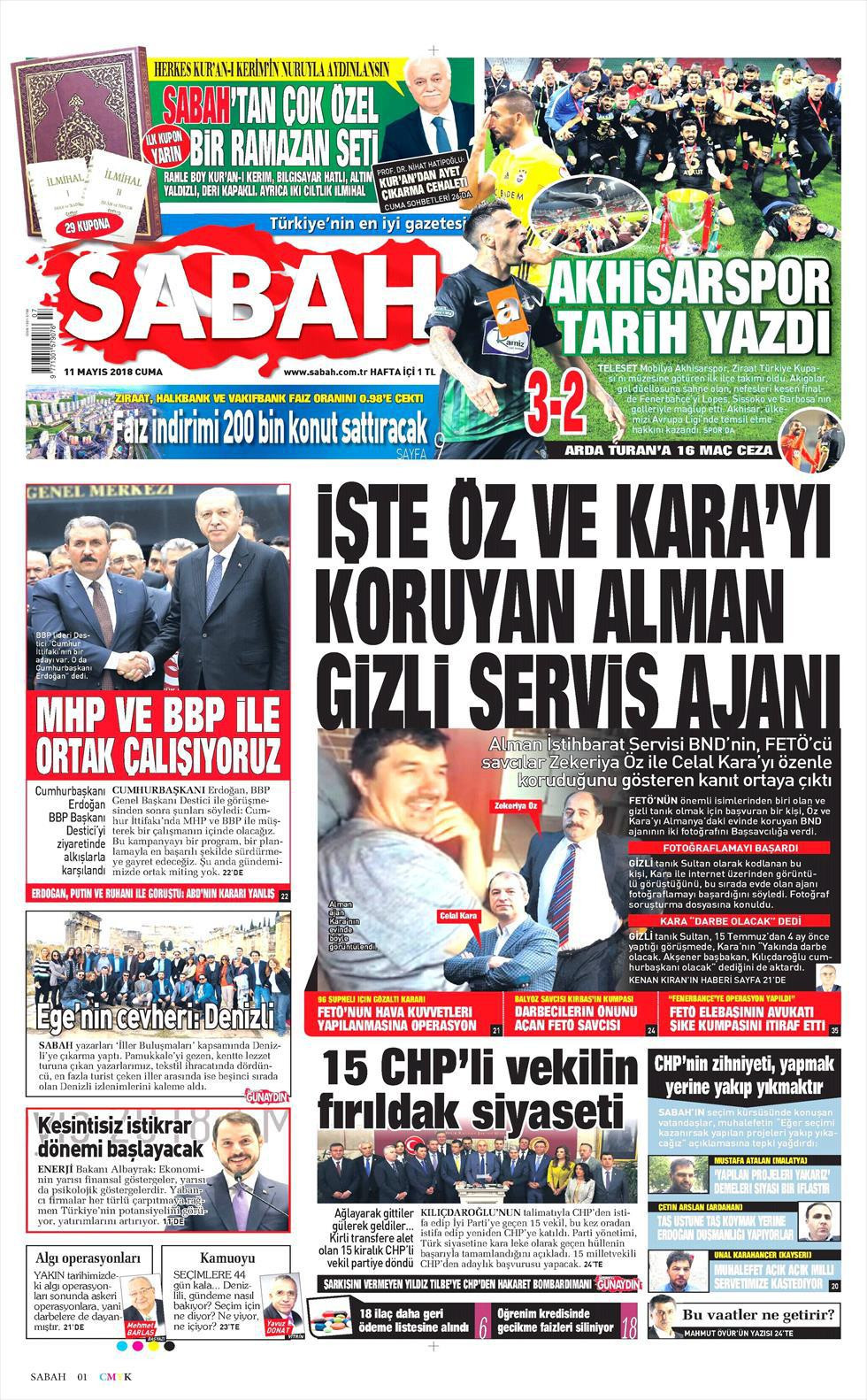 11 Mayıs 2018 Cuma günün gazete manşetleri - Sayfa 2